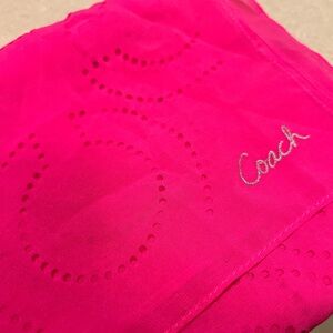 Vibrant Pink Eyelet Coach scarf